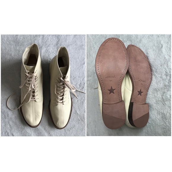 The Great. Boxcar Lace-Up Granny Boot Vanilla 9.5 - Picture 3 of 12